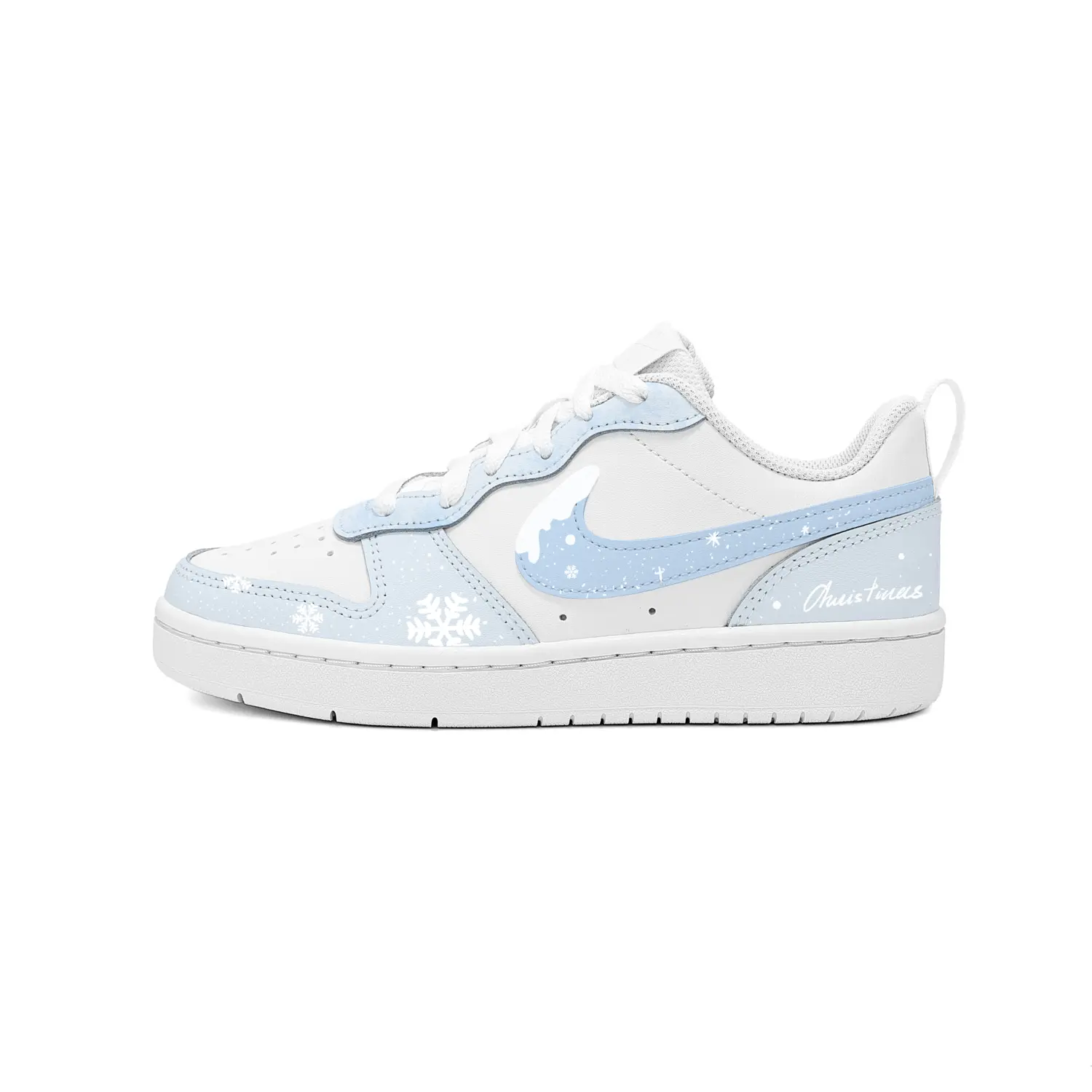 Детские скейтбордистские кроссовки Court Borough Snow Yarn Low top для подростков Nike, светлый синий snow yarn — фото 4
