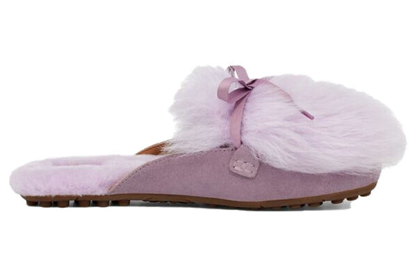 Модные сандалии Shaine Fluff легкие уютные плоские плюшевые тапочки розовые Ugg, розовый — фото 3