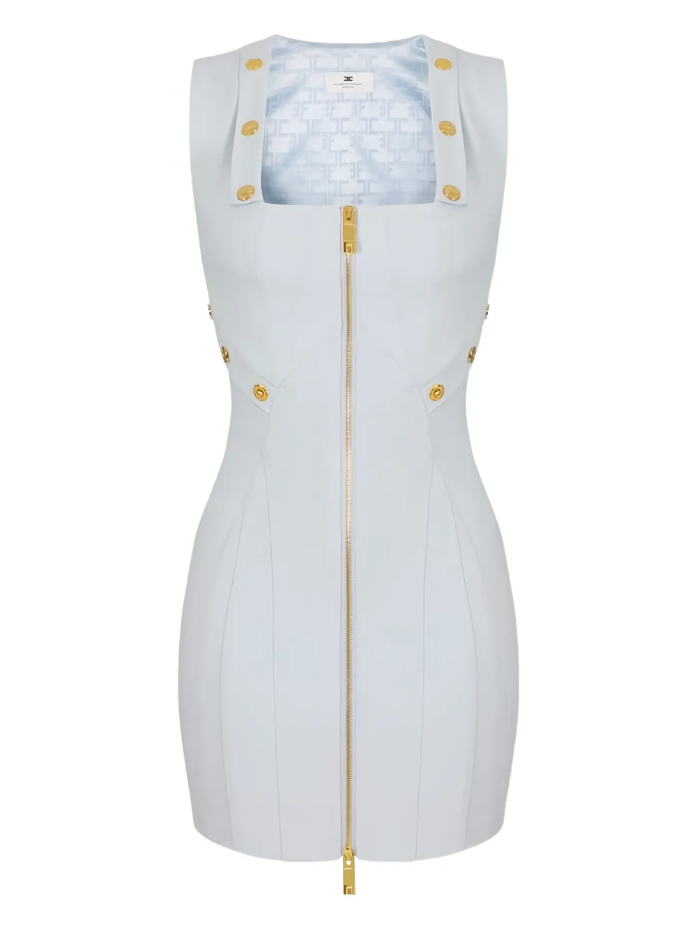 

Мини-платье с декоративной строчкой и украшенными пуговицами Elisabetta Franchi, синий