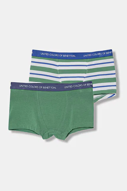 Боксеры детские хлопковые 2 шт United Colors of Benetton, зеленый
