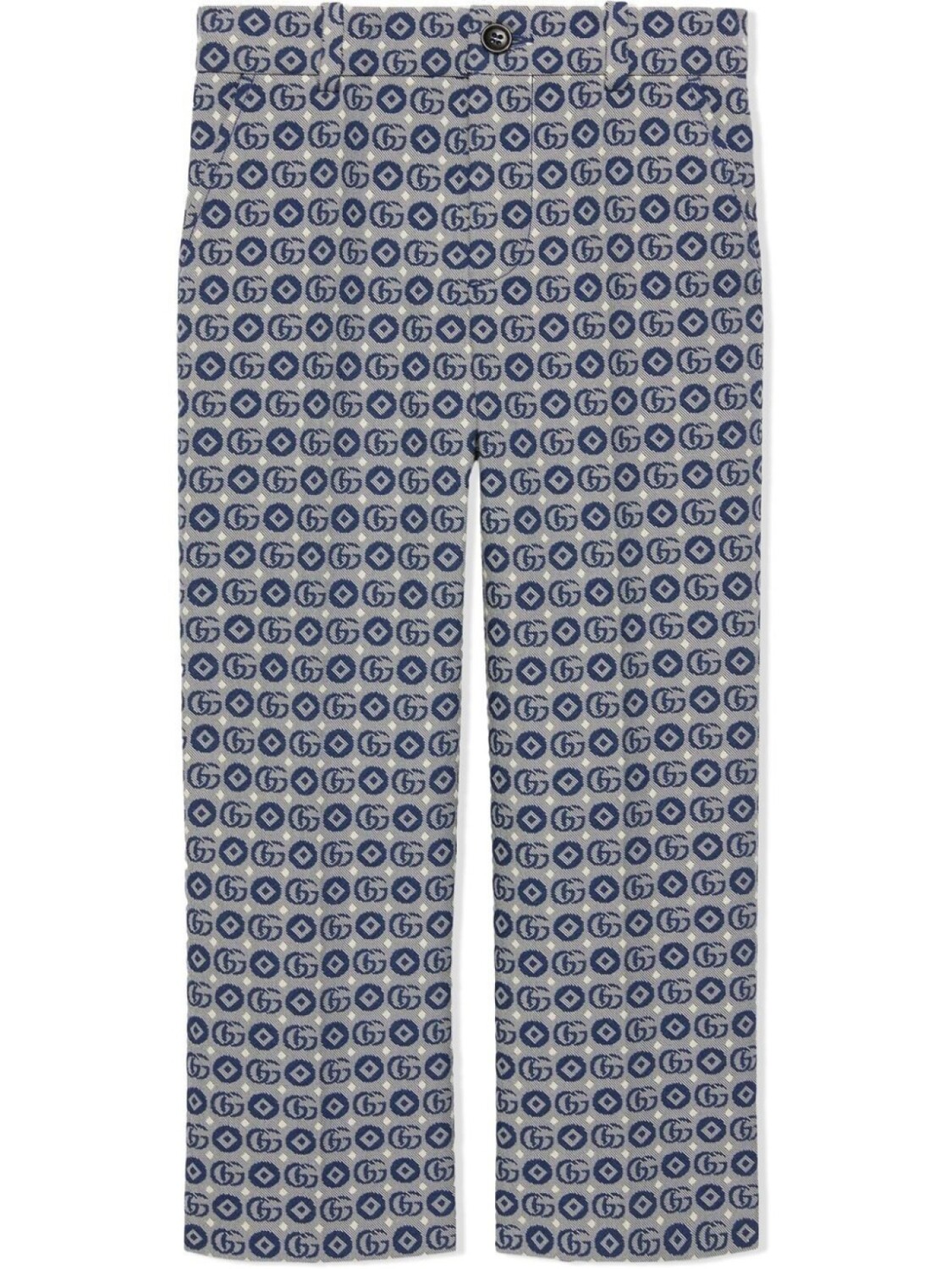 

Gucci Kids жаккардовые брюки прямого кроя с логотипом GG, синий