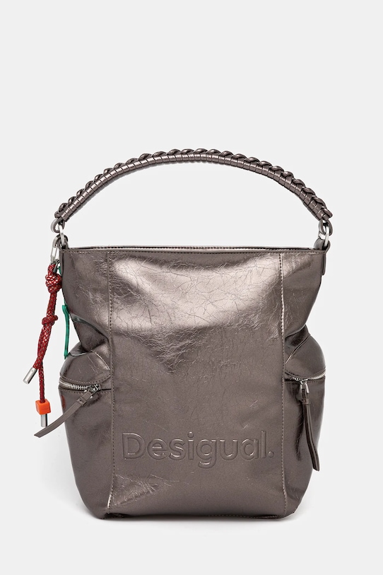 

Сумка Half Logo Arica темно-серебристая Desigual, серебряный