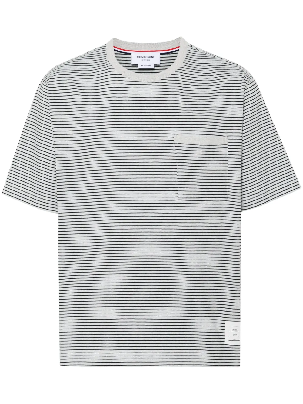 

Полосатая футболка с нашивкой-логотипом THOM BROWNE, синий