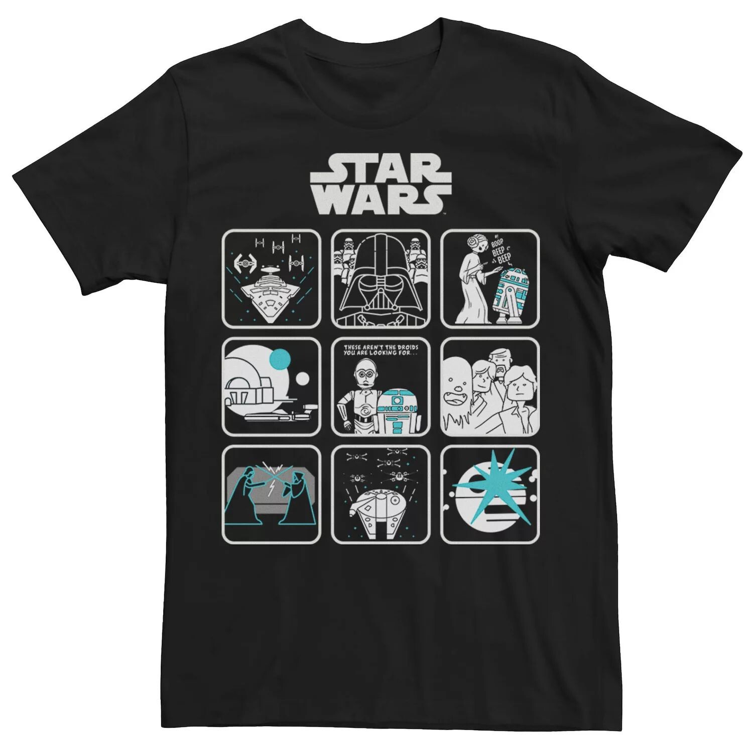 

Мужская футболка Box Up со сценами из фильмов с героями мультфильмов Star Wars