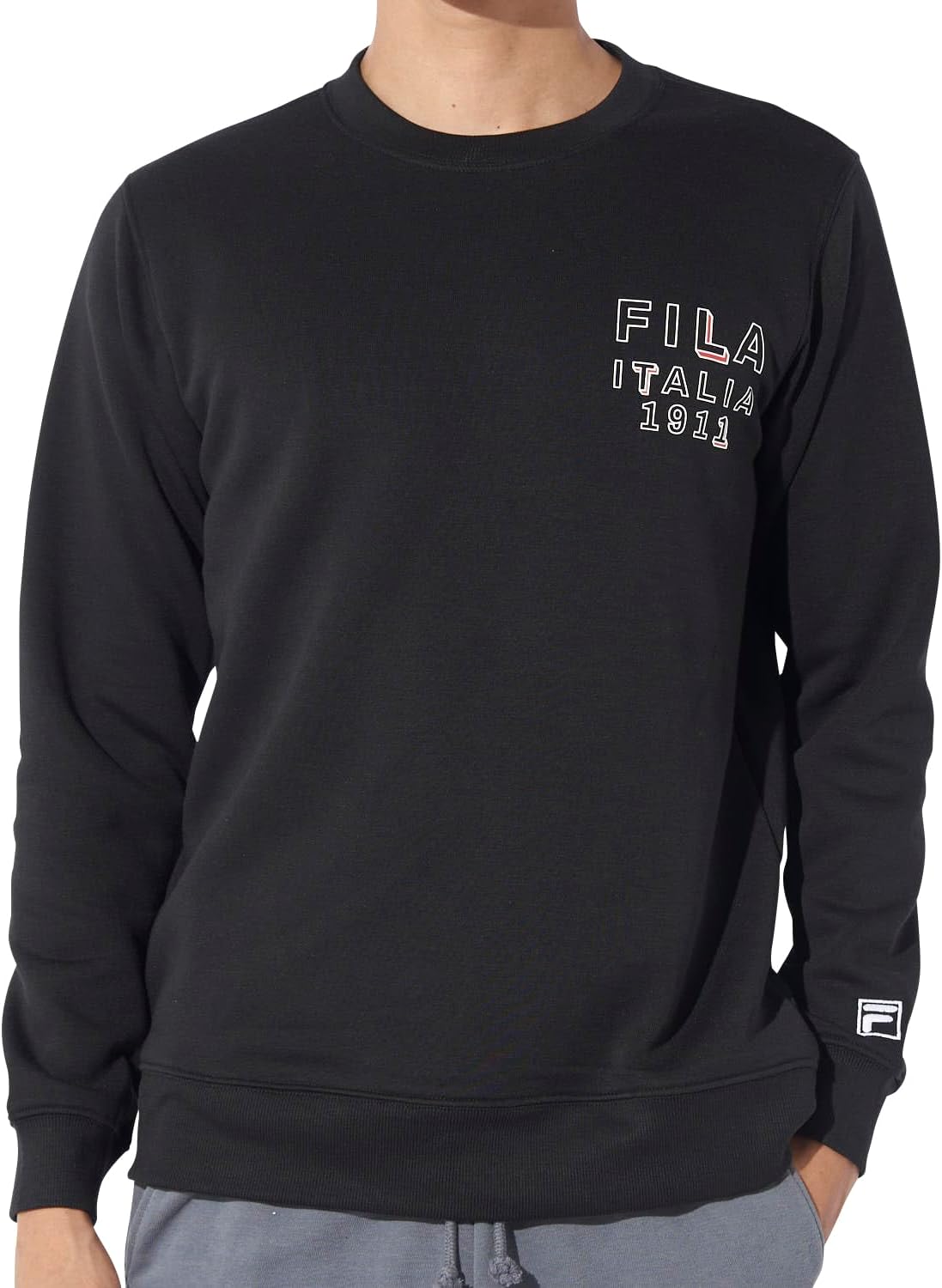 

Мужская толстовка FILA с логотипом спереди и флисовой подкладкой, черный