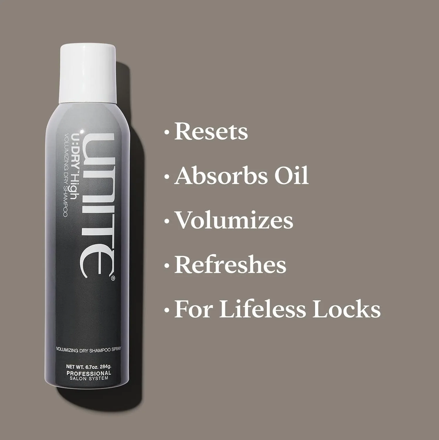 UNITE Hair - U:DRY High - Сухой шампунь для придания объема, который впитывает излишки кожного сала и мгновенно придает объем и текстуру - Для тонких и жирных волос - 6,7 унций — фото 2