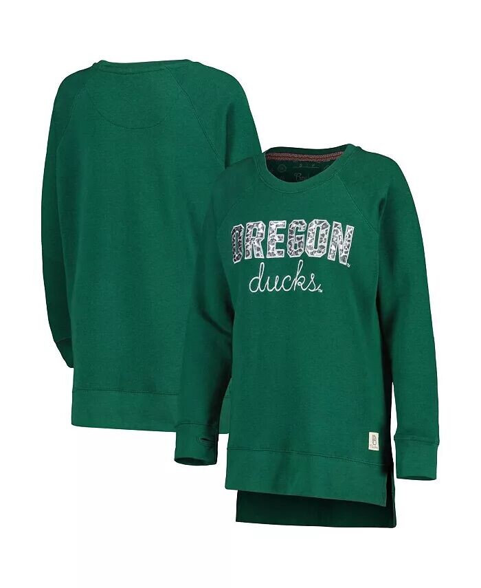 

Женский зеленый пуловер реглан с принтом Oregon Ducks Steamboat и животным принтом, толстовка Pressbox