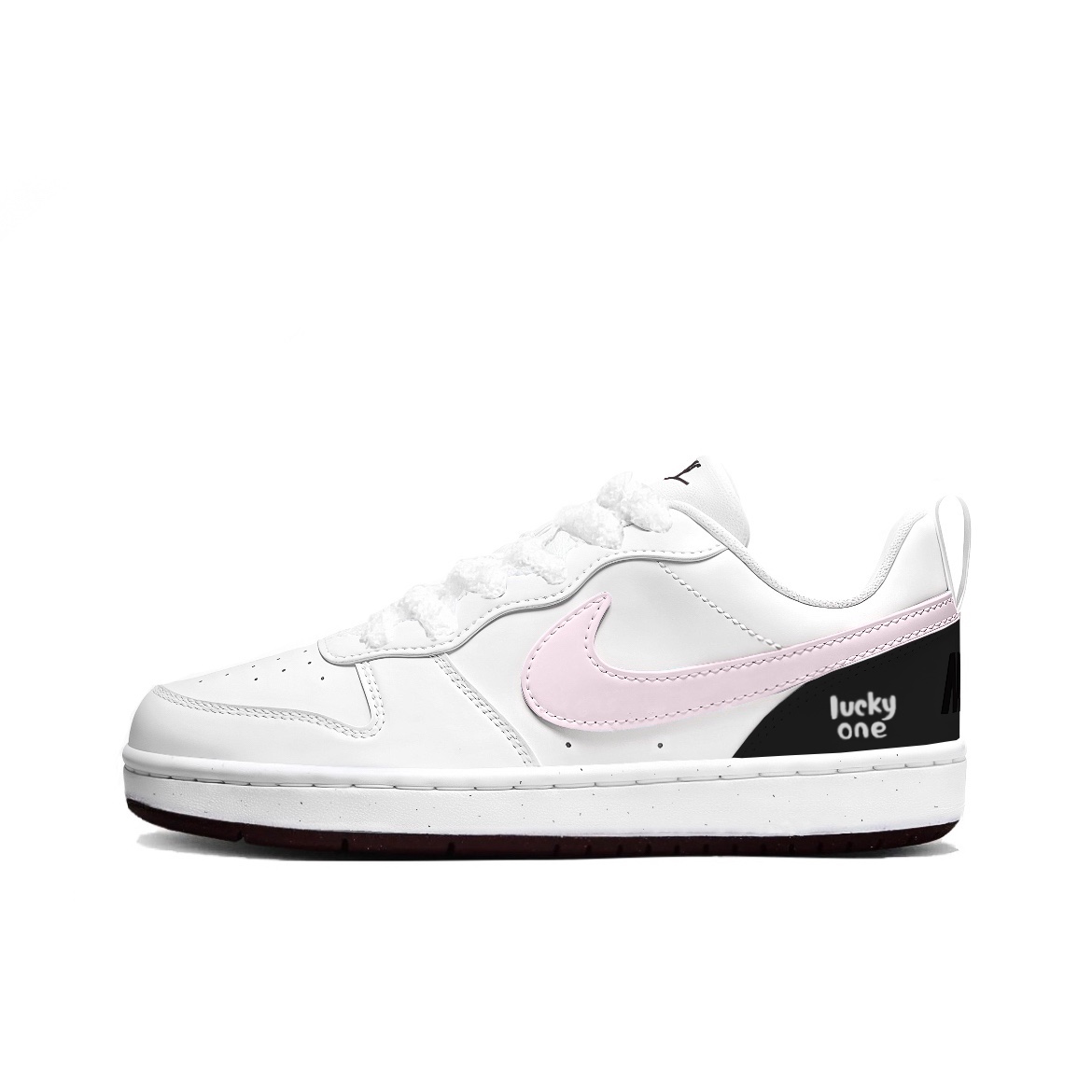 

Детские скейтбордистские кроссовки Court Borough для начальной школы Nike, розовый белый черный