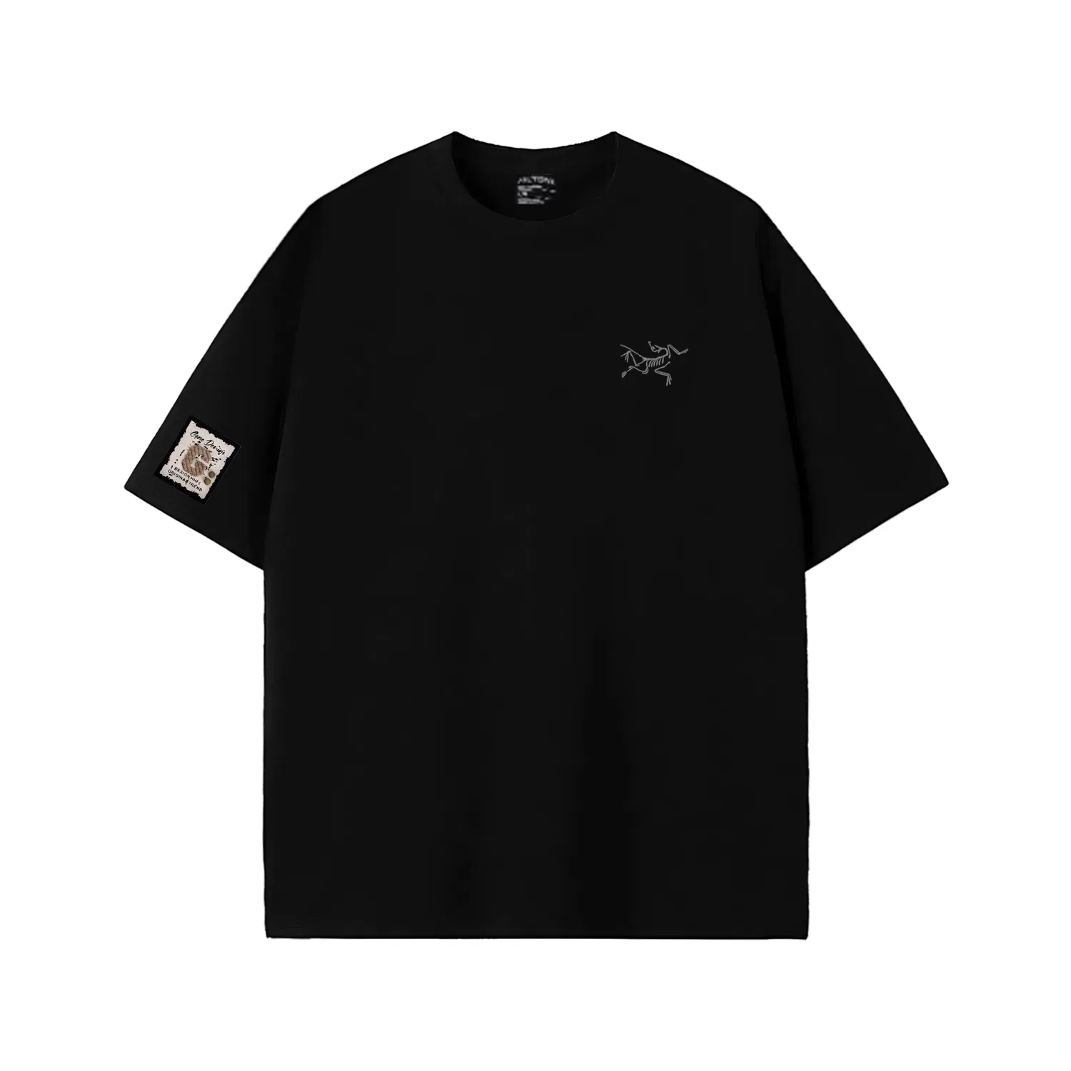 Футболка хлопковая с принтом Arcteryx Black