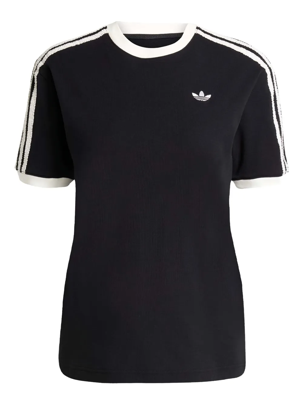 

Полосатая футболка с оборками Adidas, черный