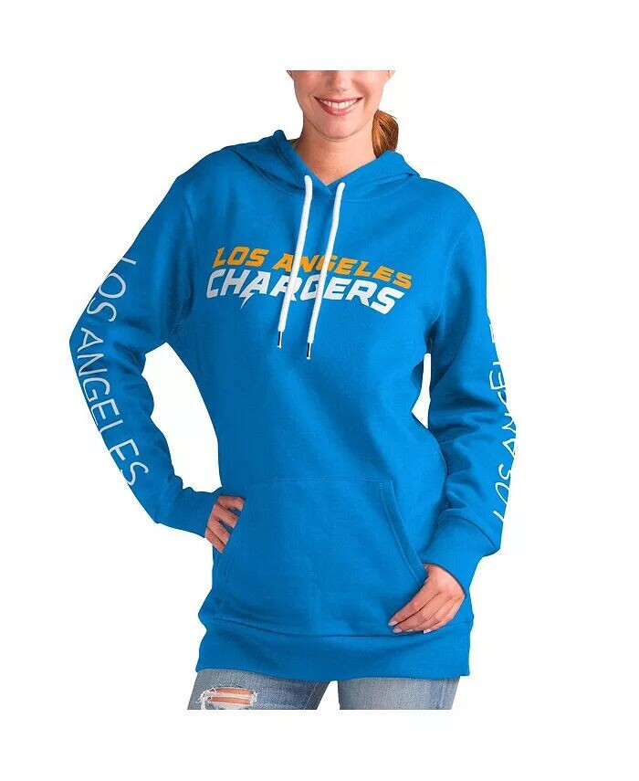 

Женская пудрово-голубая толстовка Los Angeles Chargers Extra Inning с капюшоном G-III 4Her by Carl Banks