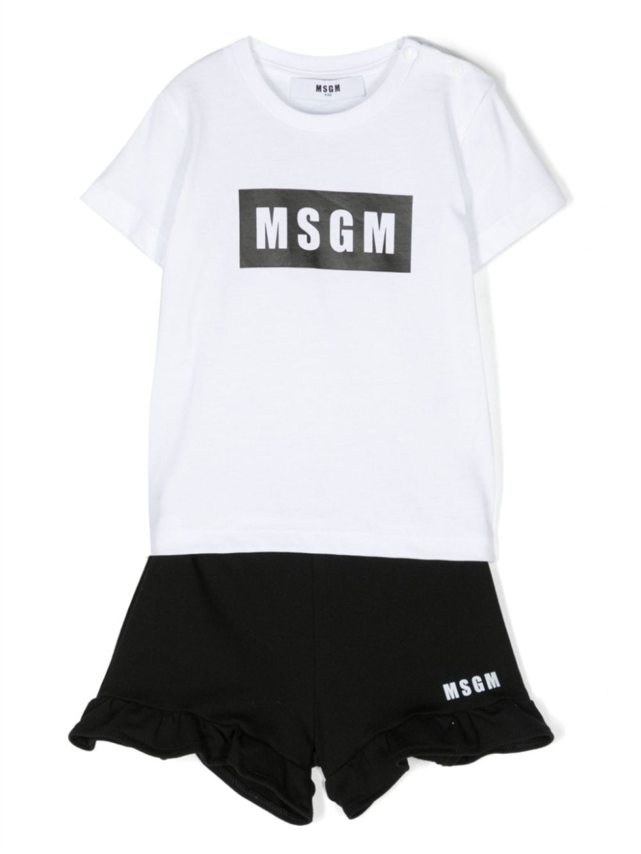 

MSGM Kids комплект из футболки и шортов с логотипом, белый