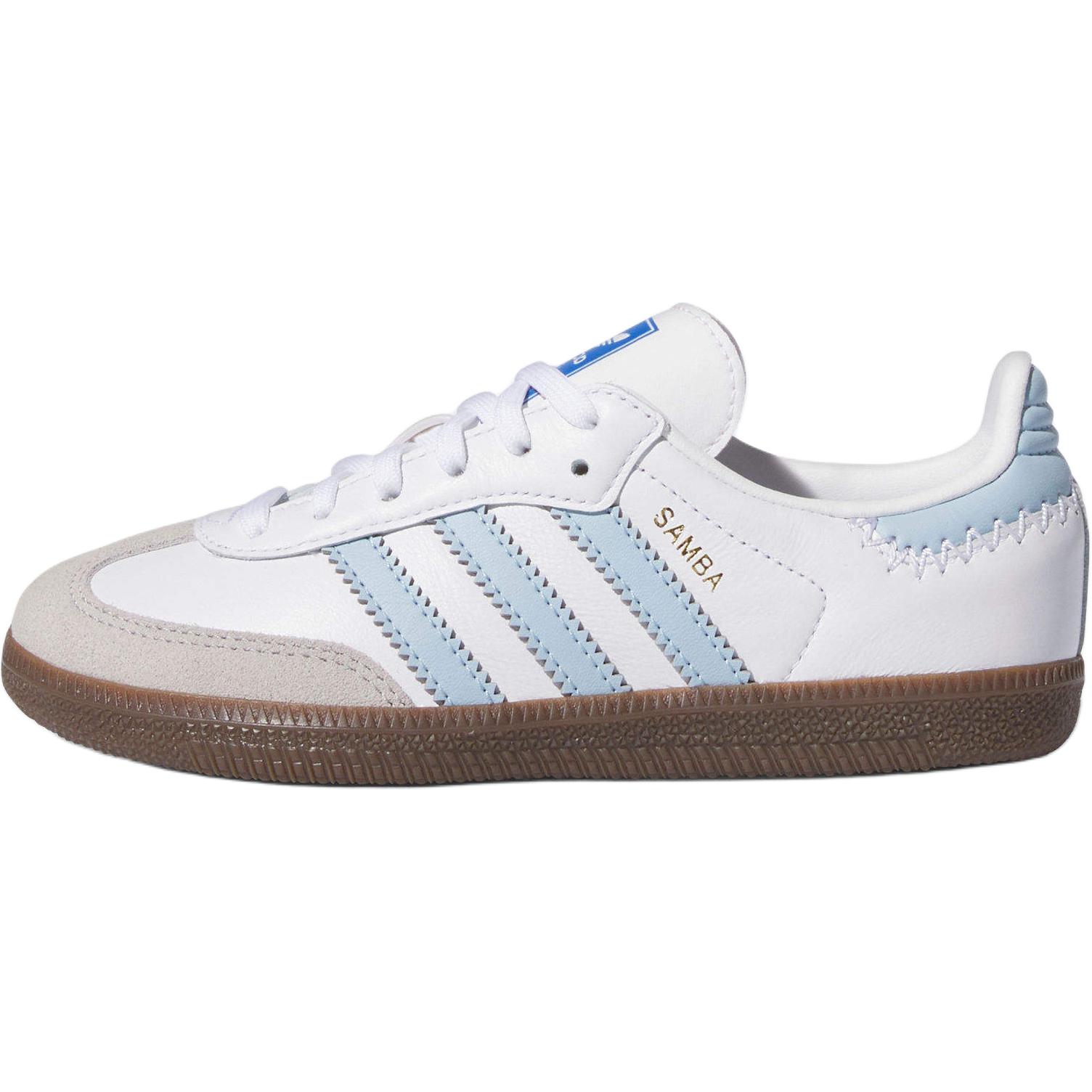 

Adidas Originals Кроссовки для скейтбординга SAMBA OG Abrasion Resistant Low top детские бело-синие для детей 3-7 лет