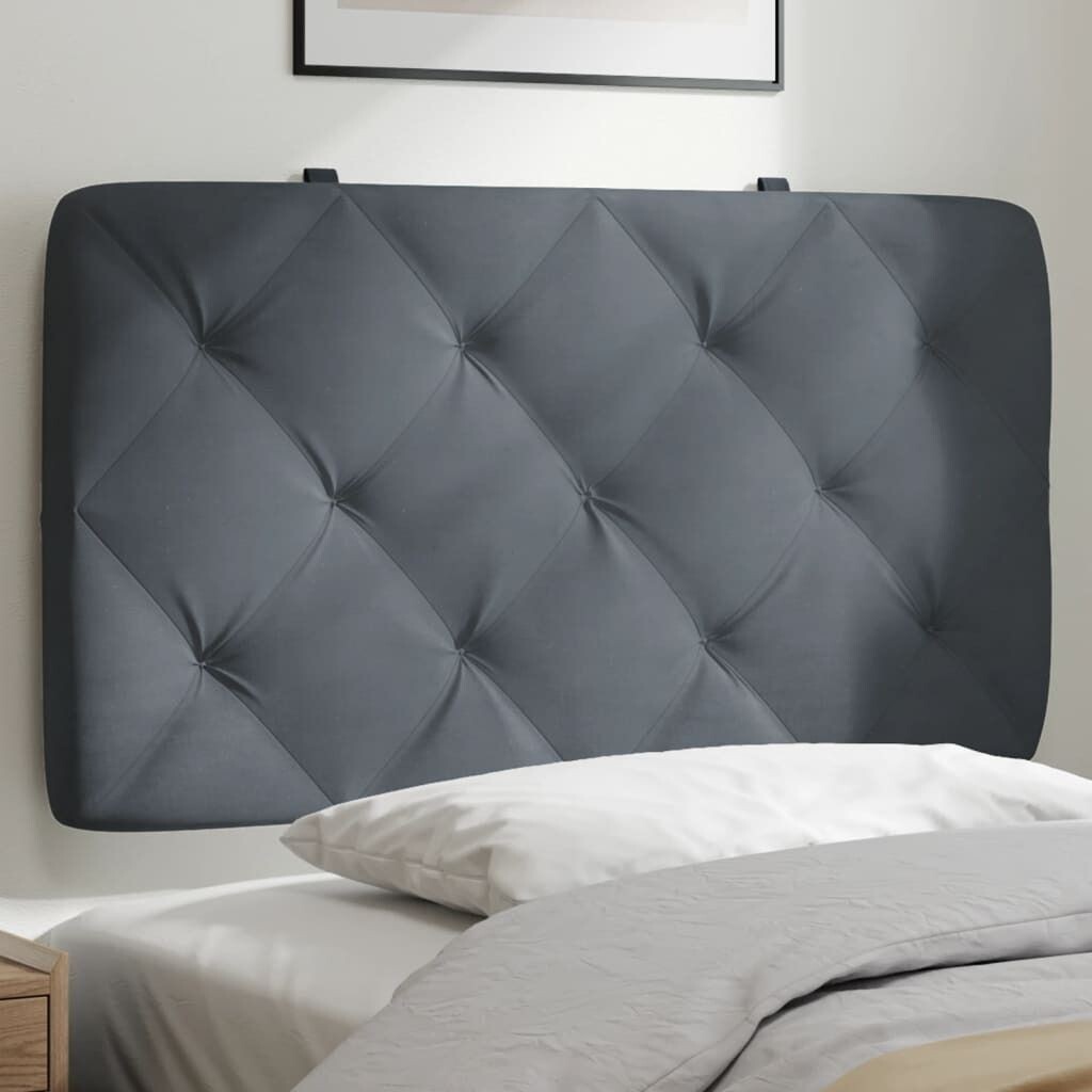

Подушка на изголовье темно-серая бархатная 80 см DKD HOME DECOR