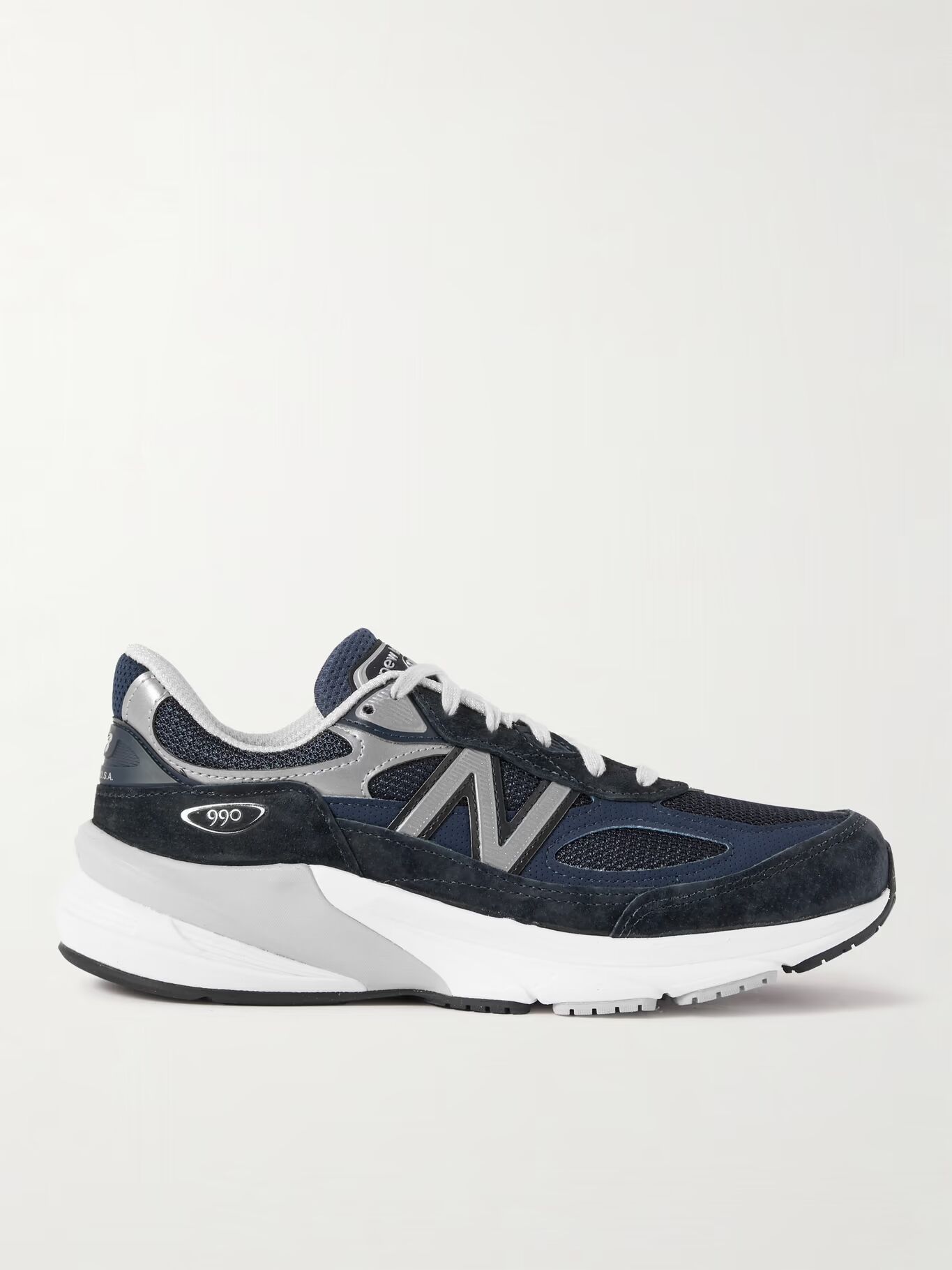 990v6 Кроссовки из замши и сетки с кожаной отделкой NEW BALANCE, темно-синий — фото 3