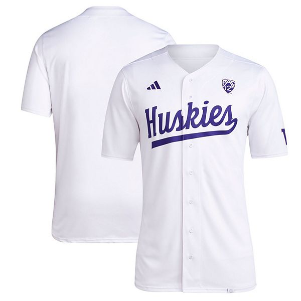 

Мужская бейсбольная футболка adidas white washington huskies team Unbranded