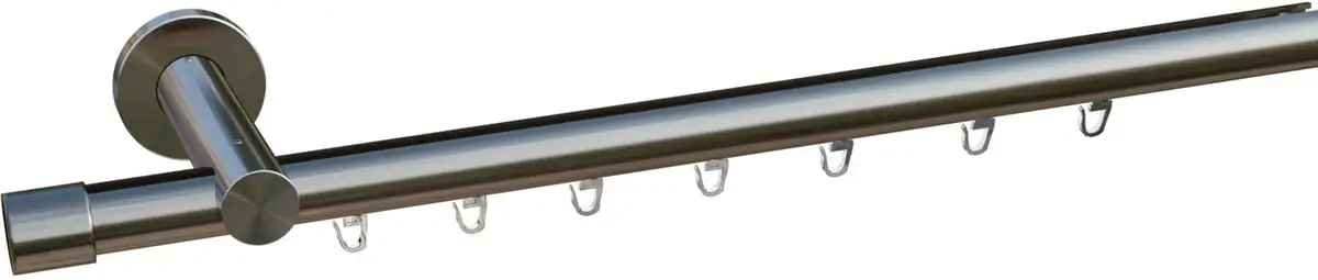 

Карниз indeko "Консул", 1 направляющая, желаемая длина, комплект внутренней направляющей, включая планеры и крепежный материал 430 см, Ø 20 мм, цвет edelstahlfarben