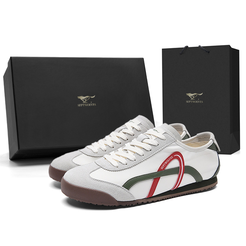 

SEPTWOLVES Мужские кеды низкие бело-зеленые, цвет White Green (Standard Leather Shoe Size)