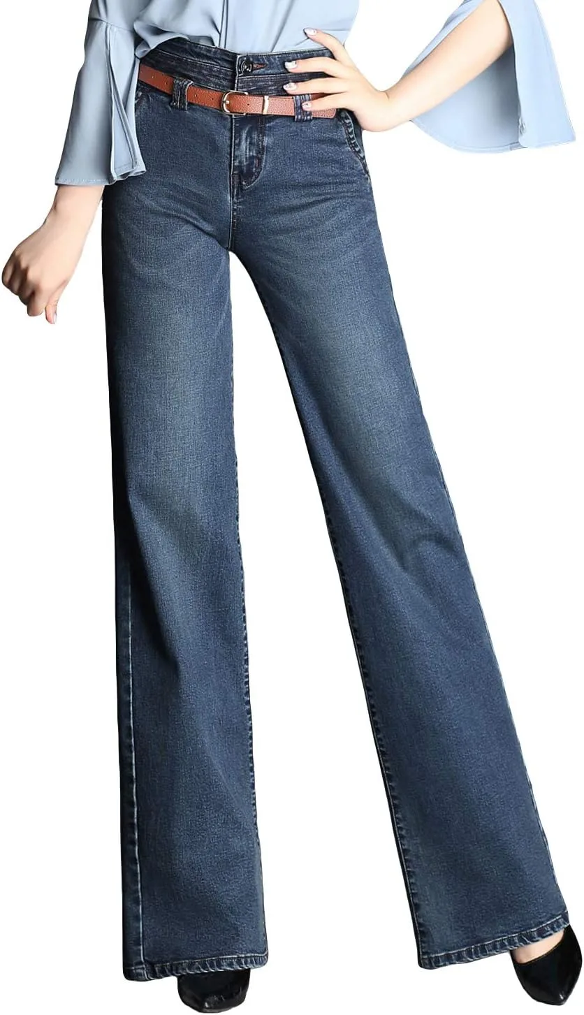 

Chowsir женские джинсы с высокой талией и прямыми штанинами