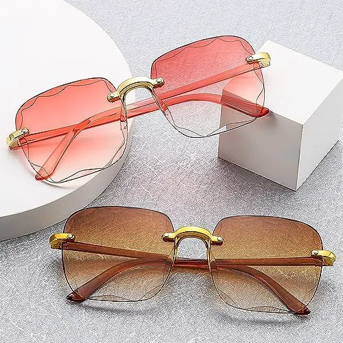 

Новые женские солнцезащитные очки без оправы 2024 года, модные очки с градиентными линзами, винтажные женские очки с металлическими дужками, классические MTZJH, C3