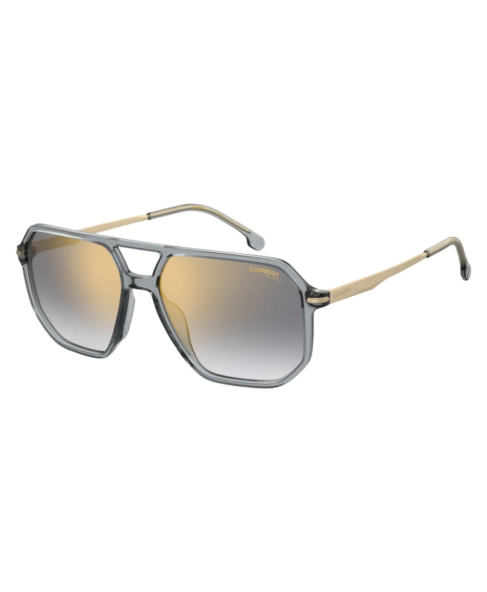 

Зеркальные солнцезащитные очки серого золотистого цвета Carrera, серый