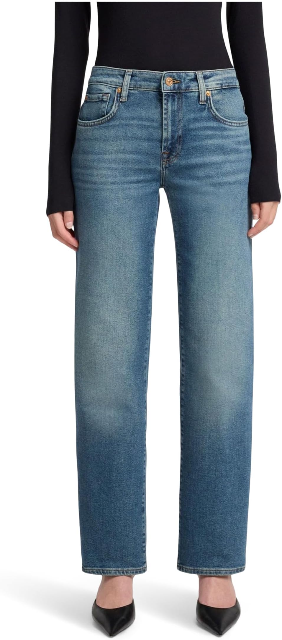 

Джинсы 7 For All Mankind Women's Calie Straight, Sea Level