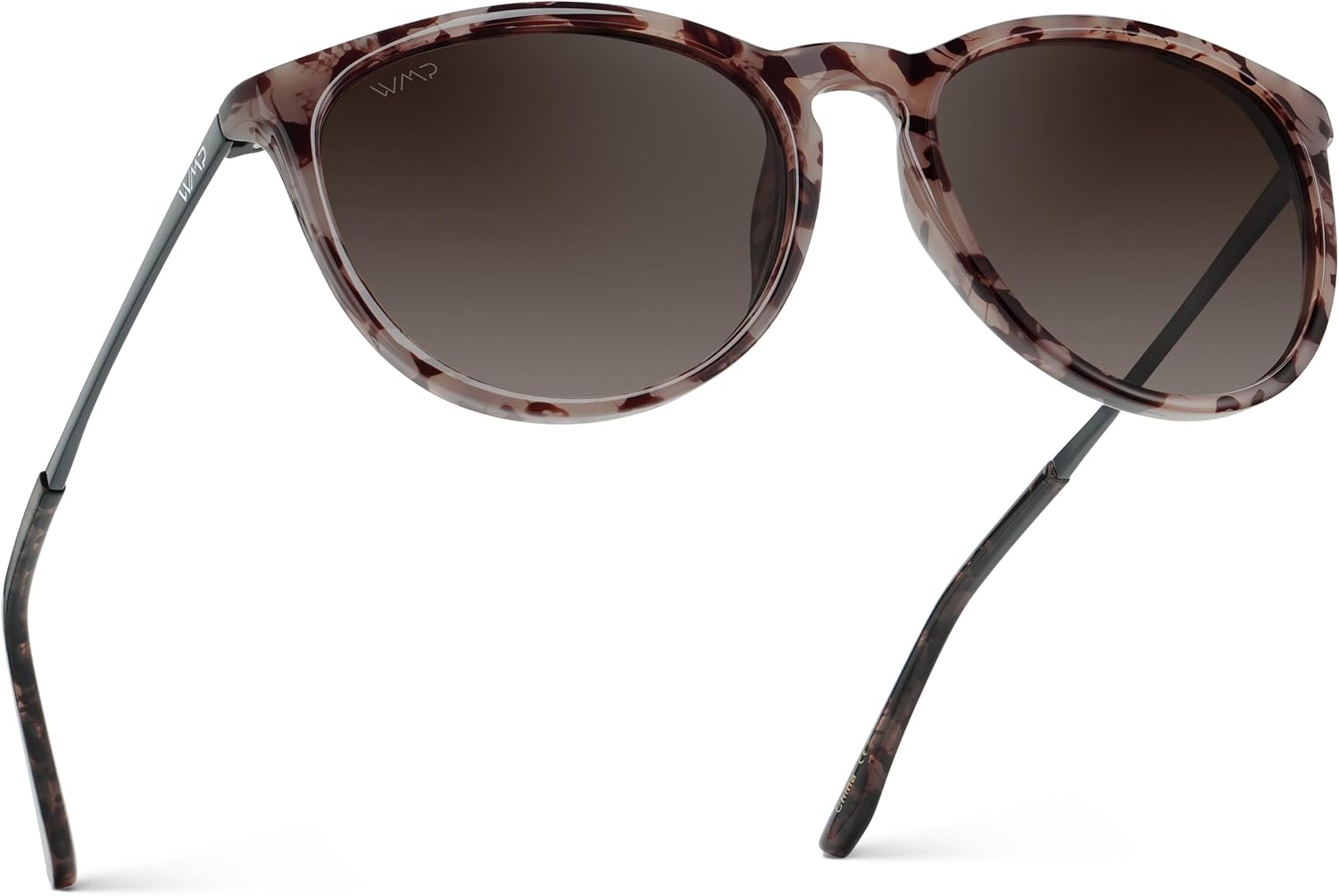 

Женские поляризованные солнцезащитные очки WearMe Pro Round - защита от УФ-излучения UV400, легкая оправа, винтажный ретро-стиль, Beige Tortoise Frame / Brown Gradient Lens