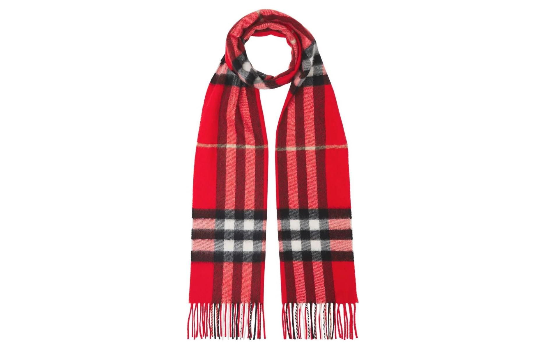 Классический клетчатый шарф с бахромой Burberry — фото 4