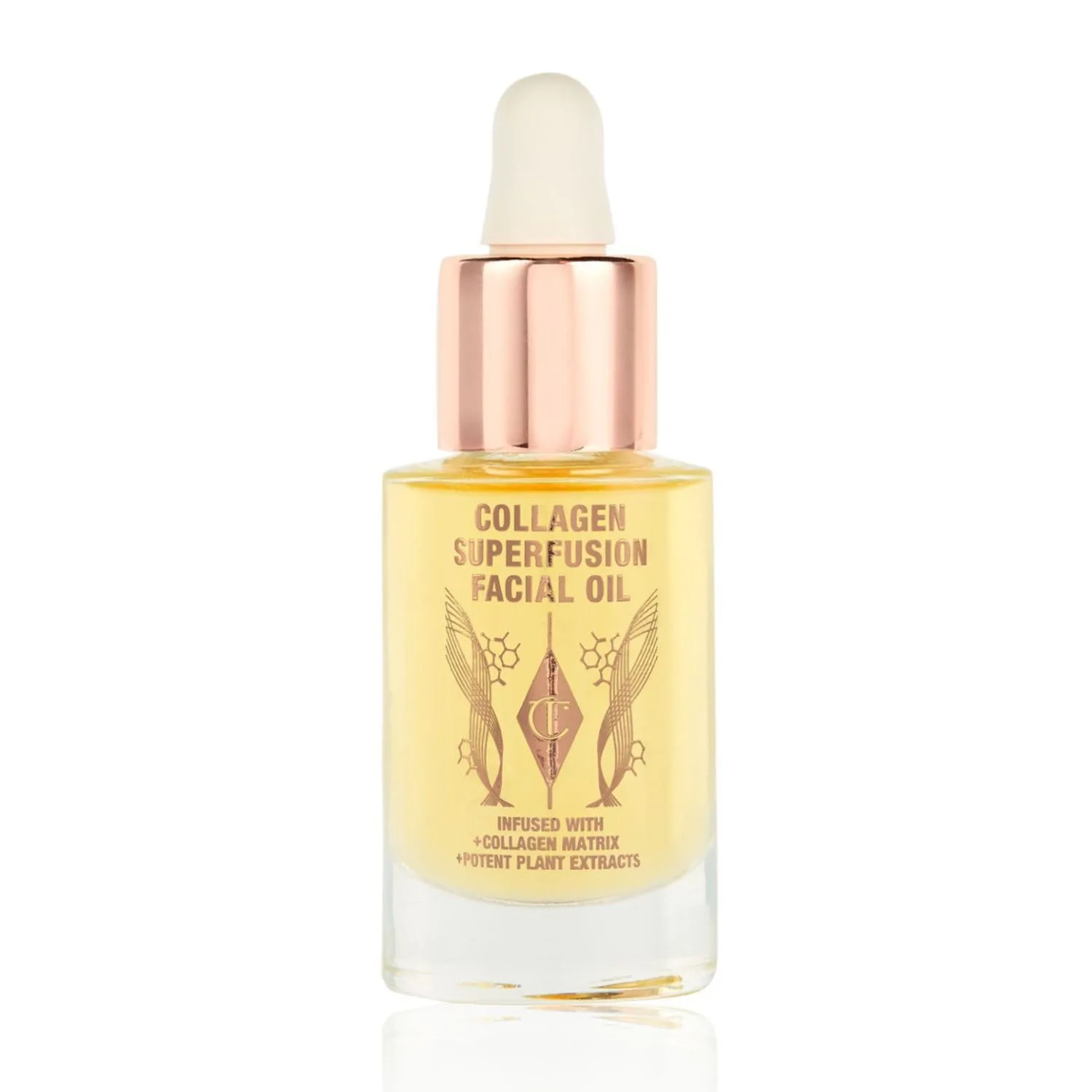 Charlotte Tilbury Collagen Superfusion Face Oil - Питательное коллагеновое масло для лица, придающее коже сияние, упругость и здоровый вид - Обогащено эфирными маслами и суперфудами. 29,9 мл (1 шт.), olive