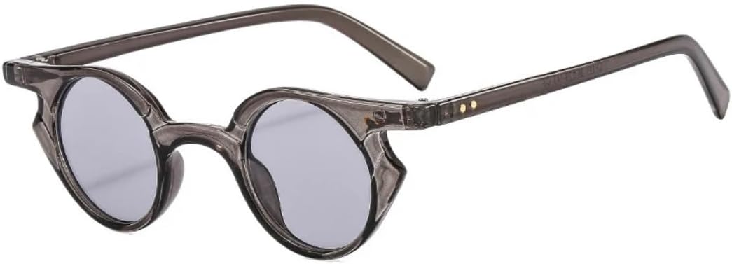 

Солнцезащитные очки с защитой от УФ-излучения UV400 | Маленький панк-стиль "кошачий глаз" с круглыми разноцветными линзами | Для женщин и мужчин, для занятий спортом на открытом воздухе и вождения DSVIGF, Gray-lightgrey