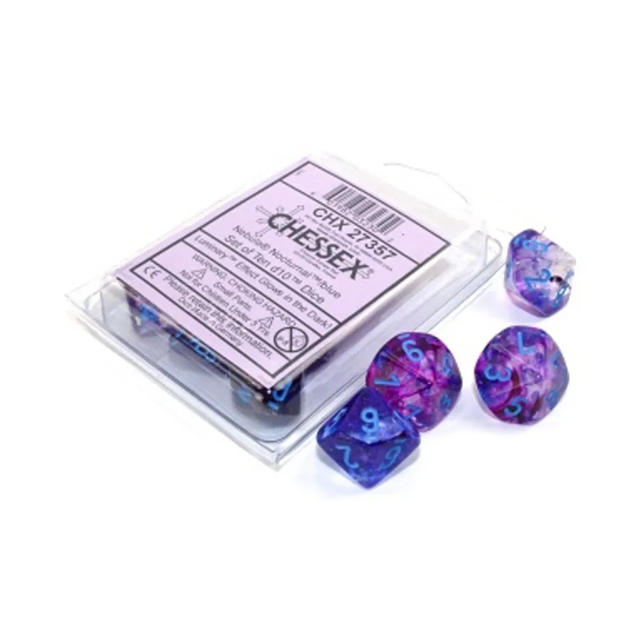 

d10 Ночной с синим (10), Dice - Nebula (Chessex)