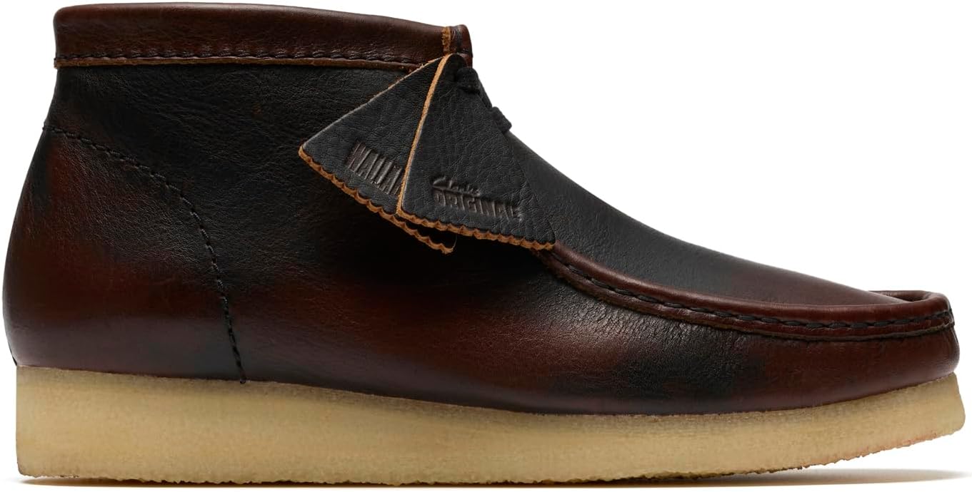Ботинки Wallabee комбинации темно-коричневого цвета от CLARKS — фото 2