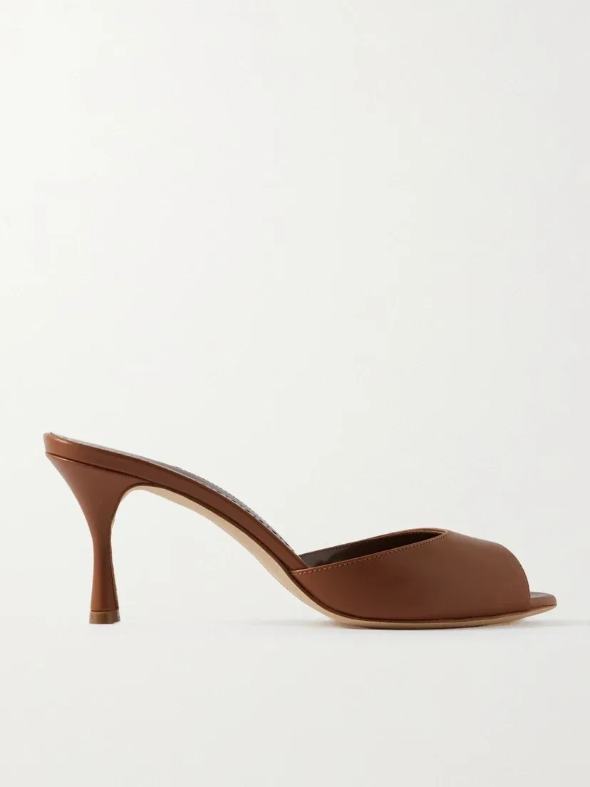 Кожаные мюли Jada 70 Manolo Blahnik, коричневый