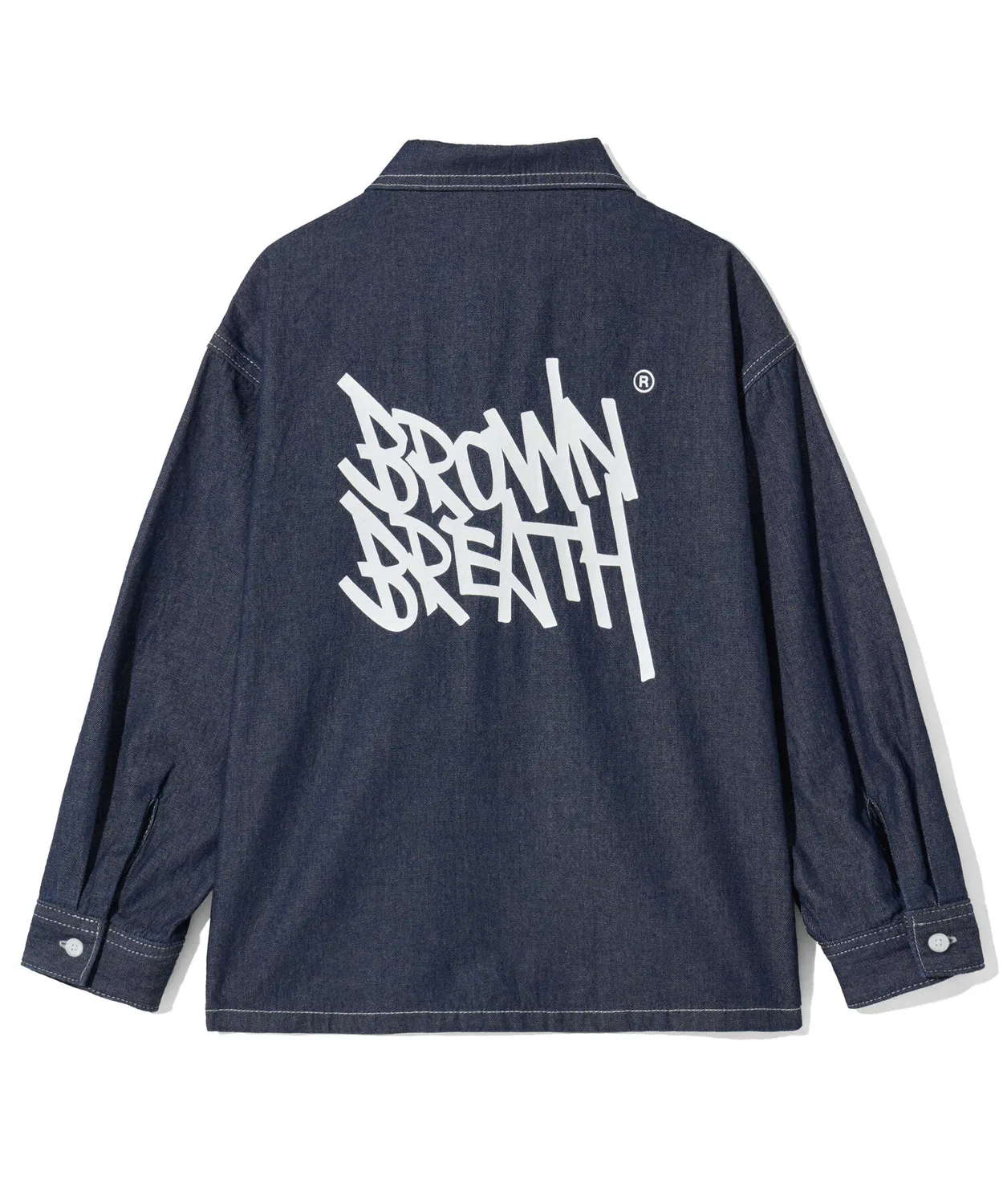 Детская синяя джинсовая рубашка с нашивкой от Brownbreath Kids — фото 3