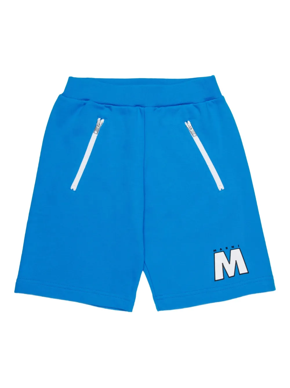 Шорты с карманами на молнии Marni Kids, синий