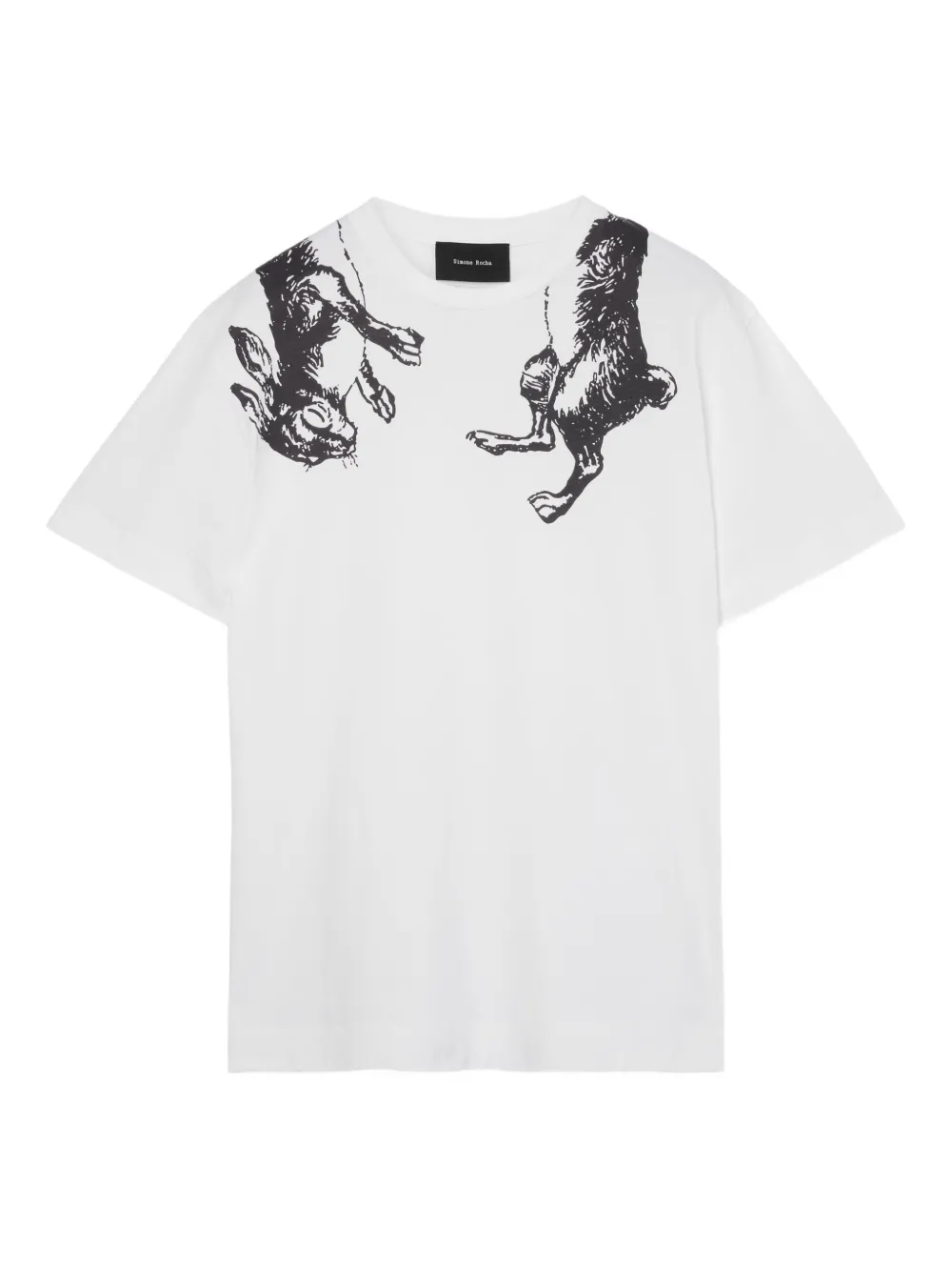 

Футболка с принтом зайца Simone Rocha, белый