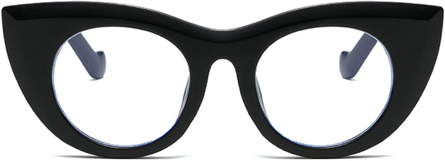 

Винтажные солнцезащитные очки «кошачий глаз» для женщин, круглая толстая оправа, солнцезащитные очки в стиле ретро, ​​защита от УФ-излучения, модные дизайнерские очки в стиле Y2K mincl, Black&clear