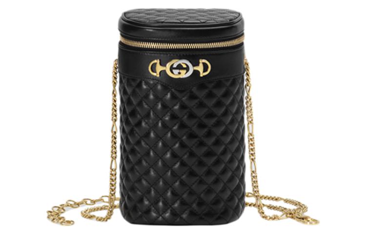Женская кожаная сумка-цилиндр GUCCI — фото 2