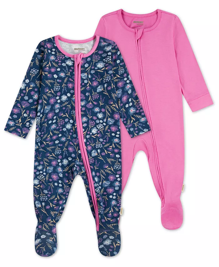 

Детский комбинезон с длинными рукавами, набор из 2 штук Huggies, розовый