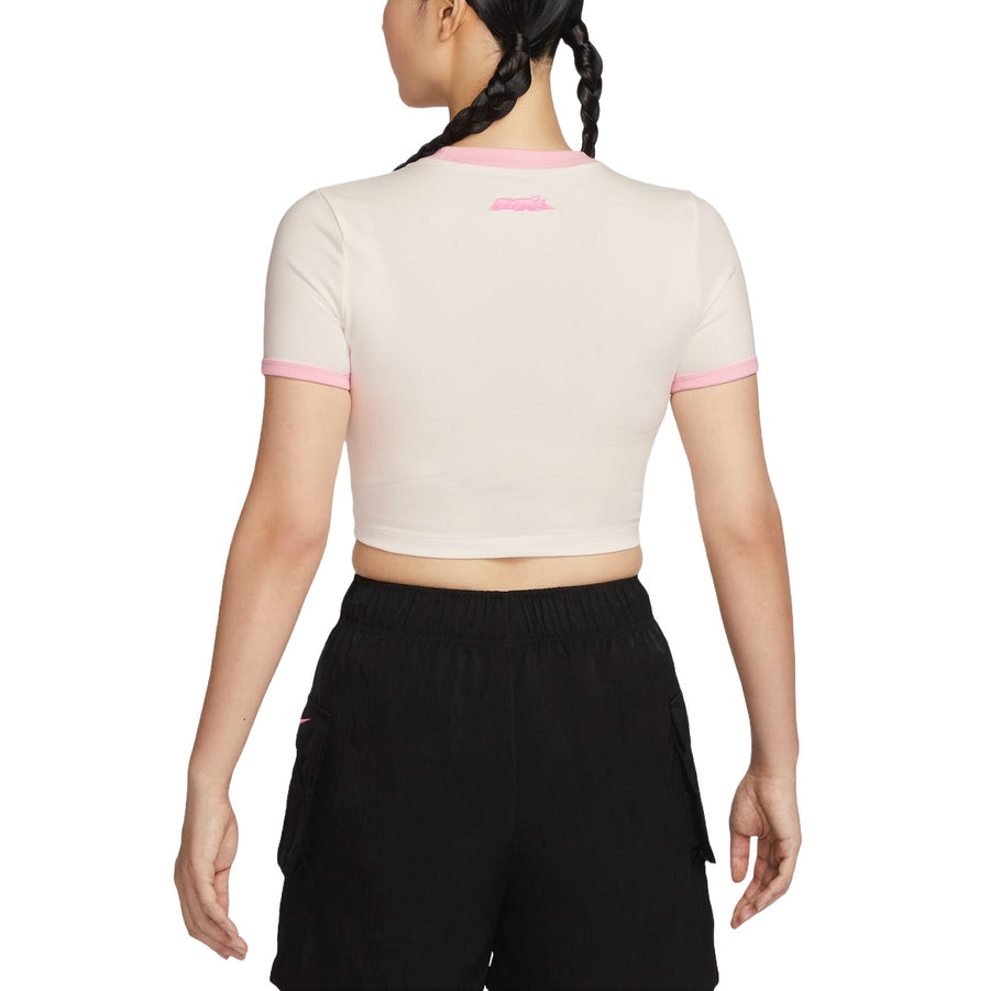 Футболка (WMNS) Nike Sportswear Slim Cropped T-Shirt Asia Sizing 'Sail', бежевый — фото 2