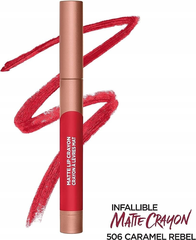 

L'Oreal Paris, Губная помада, матовый карандаш для губ, оттенок 506 Caramel Rebel
