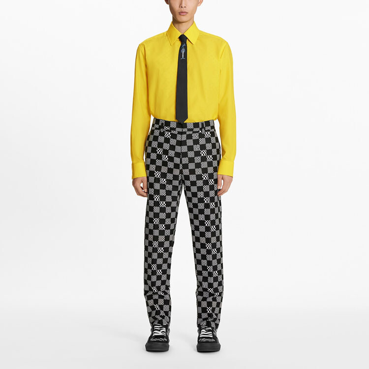 Новые квартальные продукты LV Shirt Men Yellow Louis Vuitton, желтый — фото 2