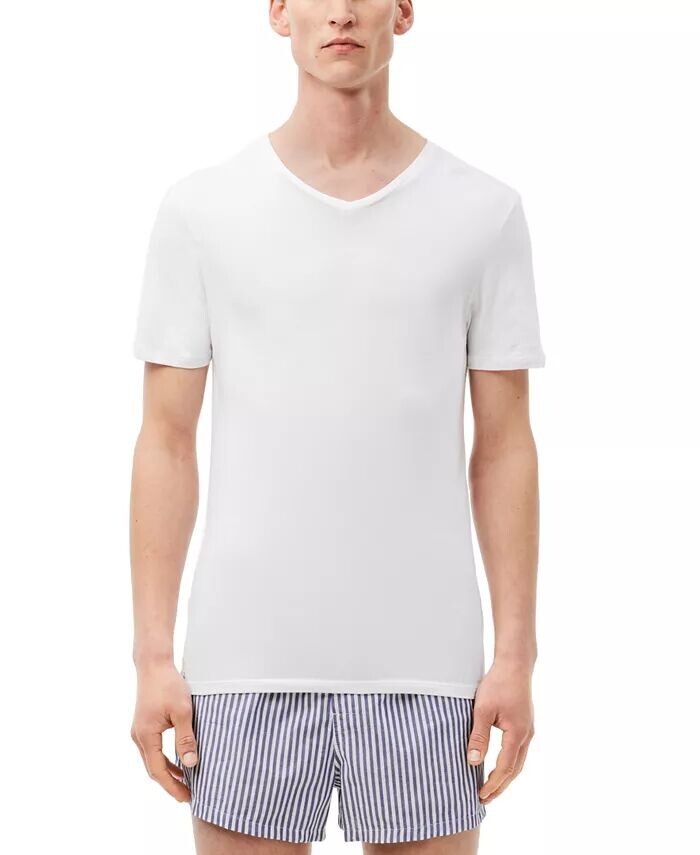 

Комплект из 3 мужских облегающих маек с V-образным вырезом Lacoste, белый