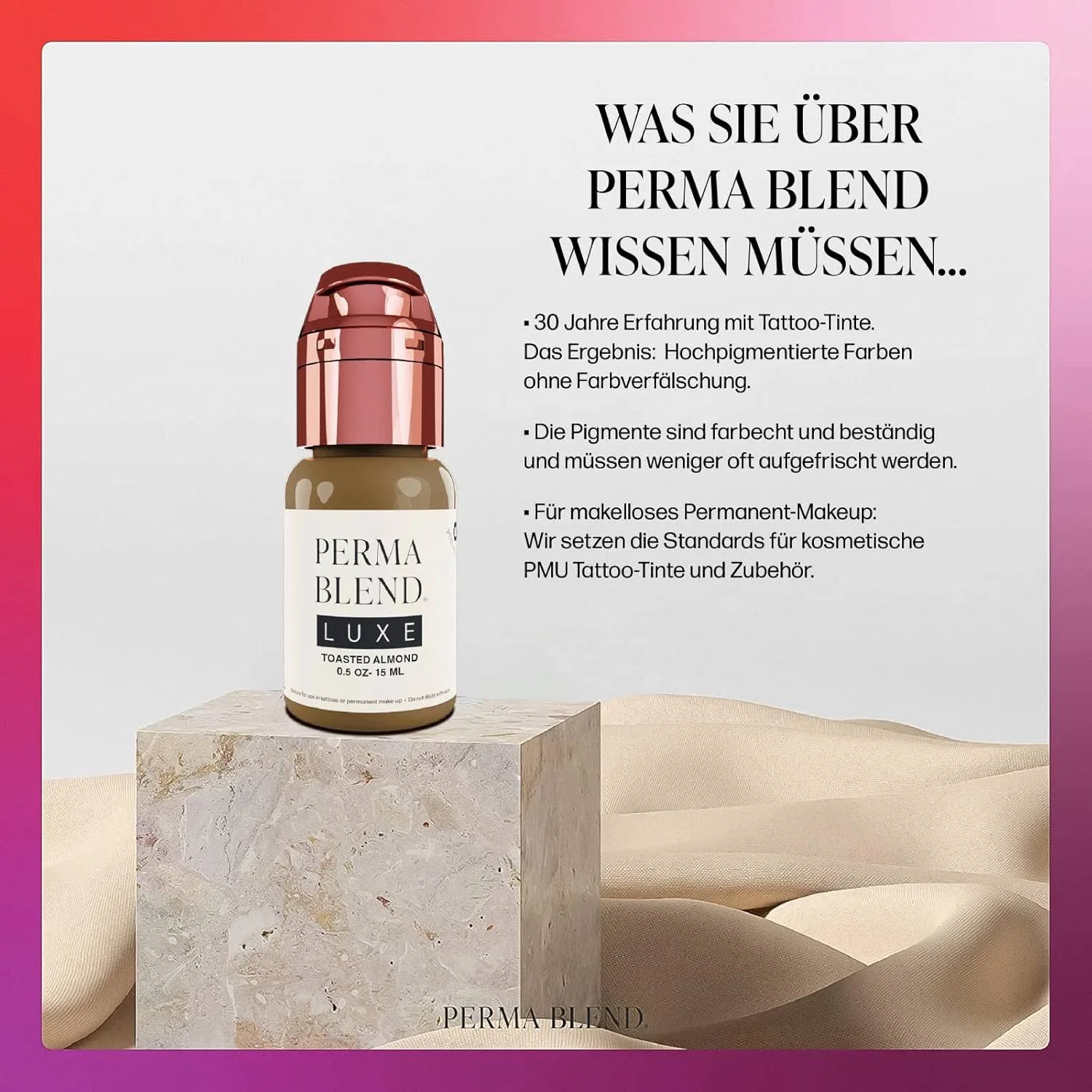 Профессиональная тату-краска Perma Blend Luxe Toasted Almond для перманентного макияжа бровей, коричневая, 15 мл Perma Blend — фото 3