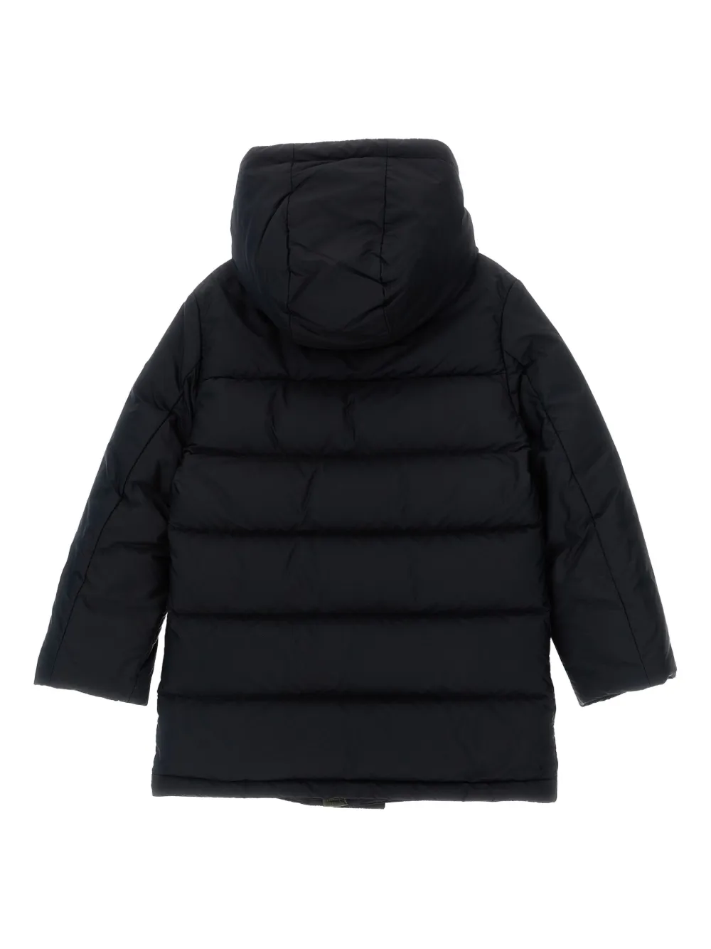 Стеганая пуховая куртка с капюшоном Moncler Enfant, черный — фото 2