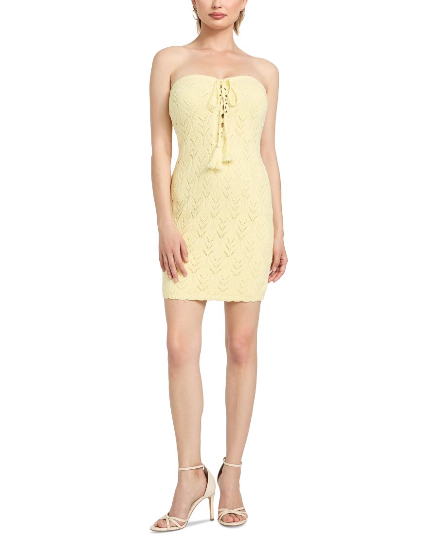 

Женское мини-платье Isabella Pointelle на шнуровке GUESS, Cotton Yellow