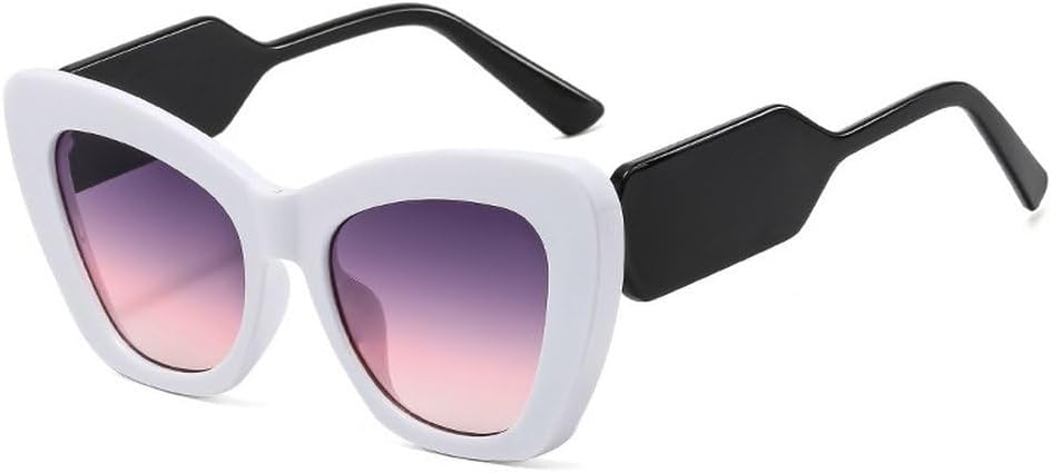 

Популярные модные солнцезащитные очки «кошачий глаз» большого размера для женщин, контрастные цветовые оттенки, защита от УФ-излучения UV400, для мужчин, градиентные солнцезащитные очки из геля SKFGNX, White Purple Pink