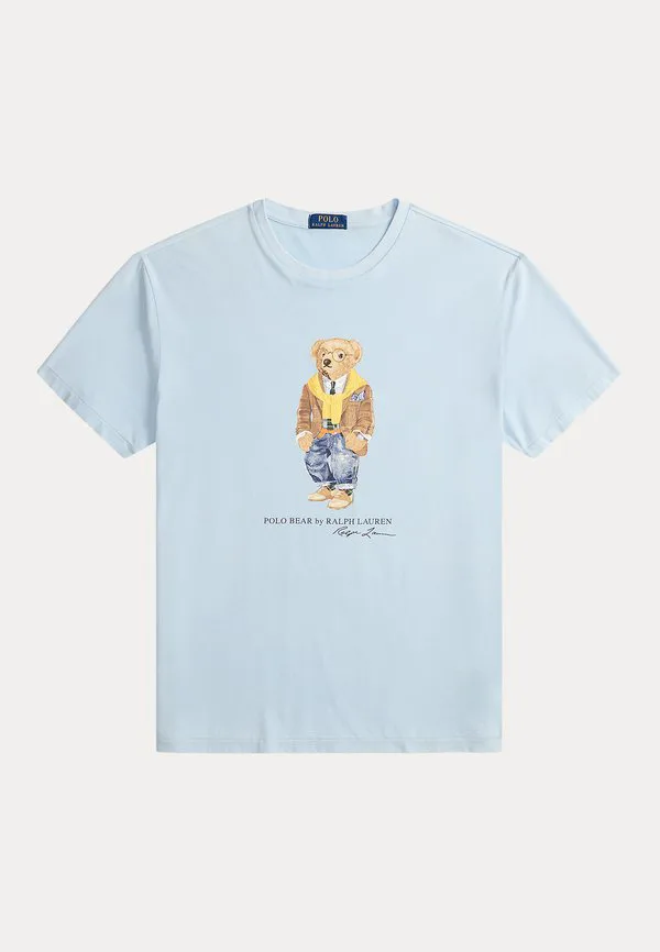Футболка-Поло приталенного кроя с принтом медведя. Polo Ralph Lauren, Southport Blue/Heritage Bear — фото 4
