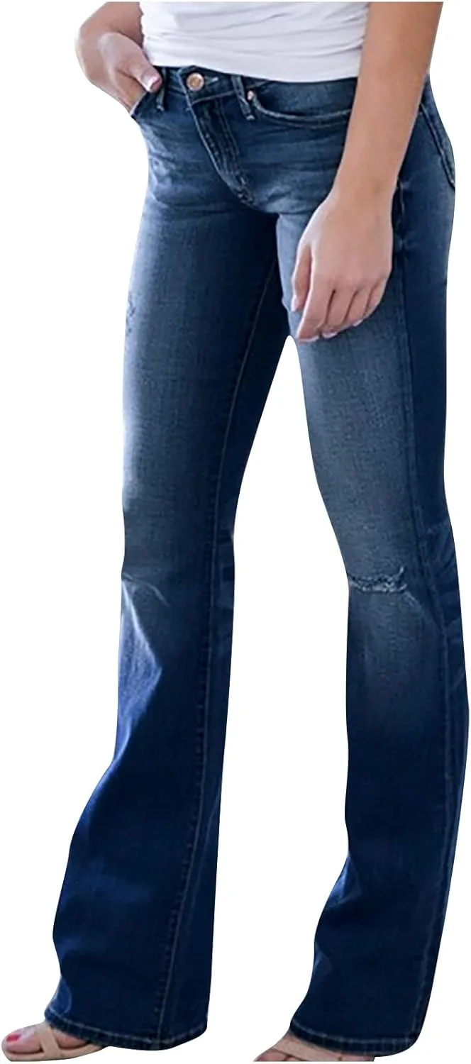 

Женские джинсы mid rise bootcut с эффектом подтяжки tuduoms