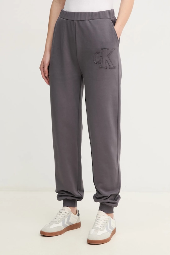 

Хлопковые спортивные брюки Calvin Klein Jeans, серый
